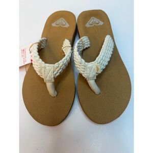 Roxy Women's Porto IV Slip On Beach Sandals Natural Size 6 NWT